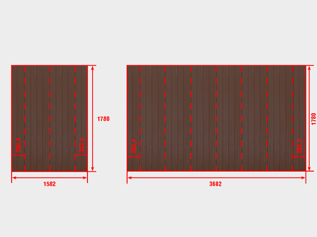 Продольная резка панели в основной части полотна и в противовесе. Клепочное соединение приходится на основную поверхность панели, что исключает прогиб П-профиля.